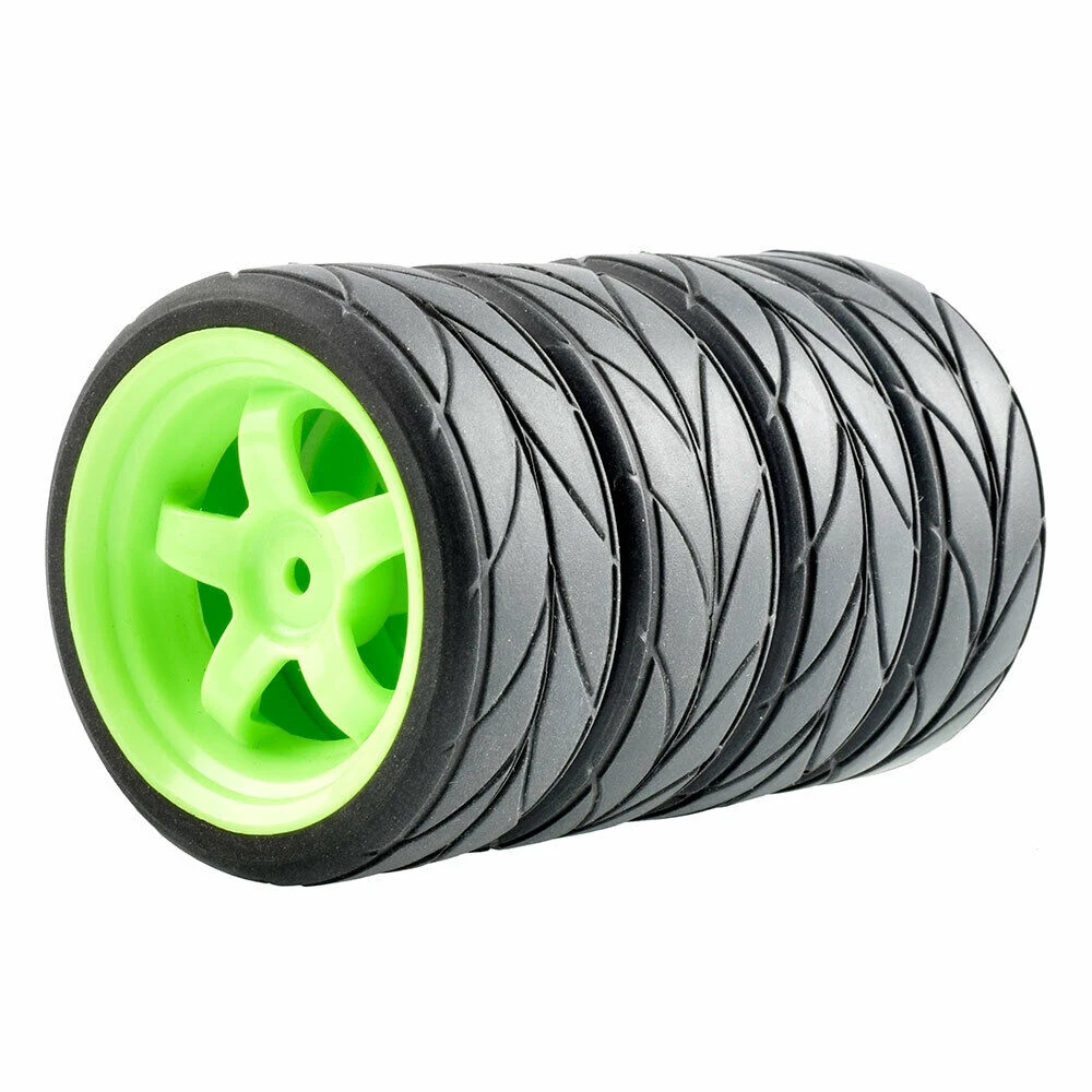 4Pcs RC 6030-6081 Rubber Tires & Plastic Wheel For HSP HPI 1:10 On-Road Car Racing