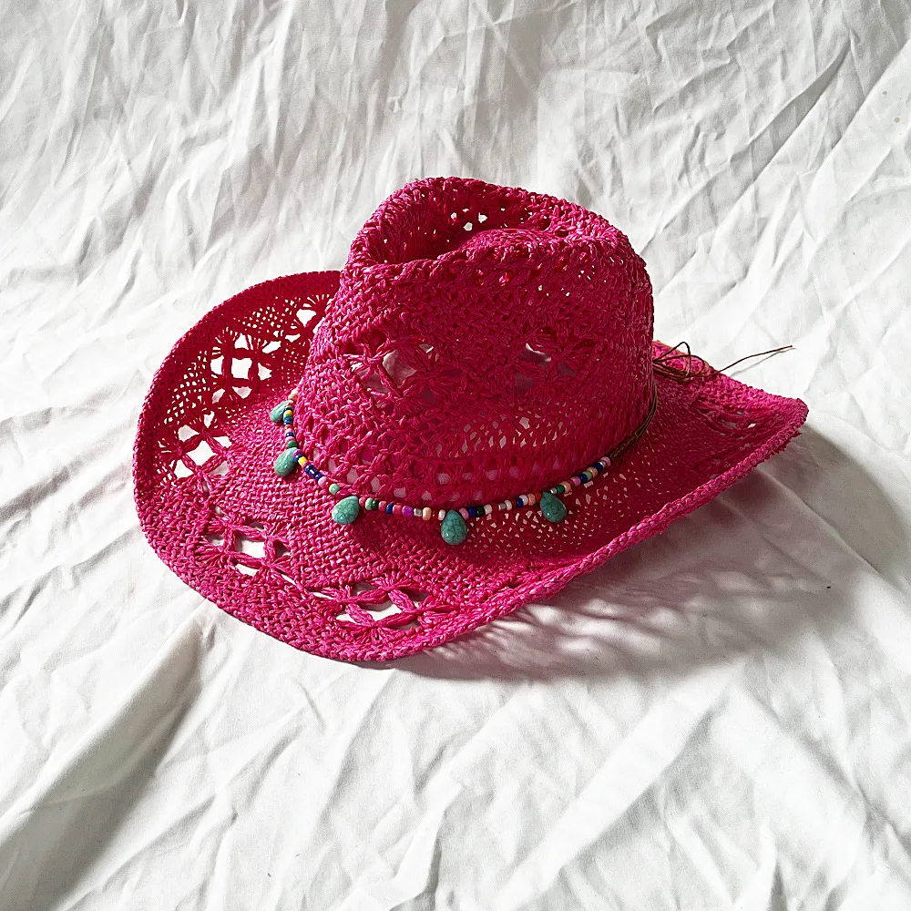 2023 New Cowboy Straw Hat Western Cowboy Sun Hat Spring Knight Hat Unisex Jazz Hat Summer Wide brimmed Hat Sombrero hombre