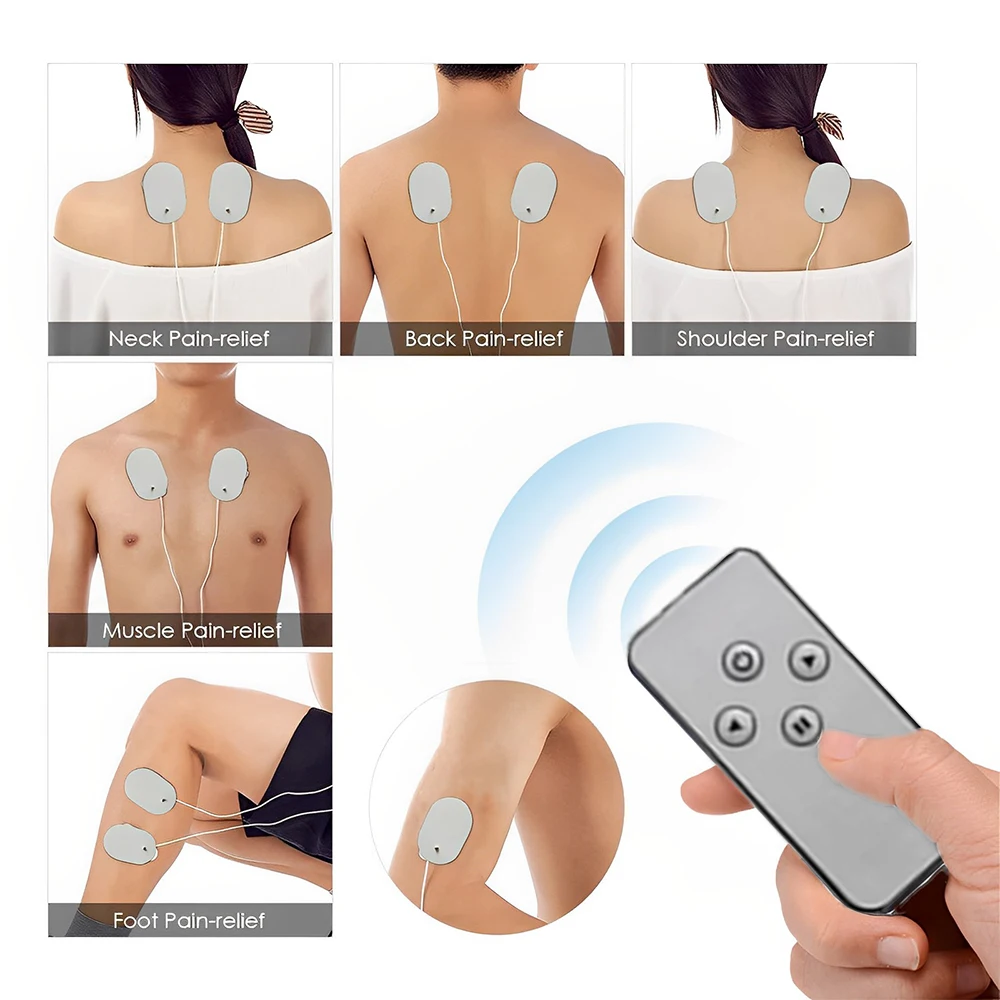 EMS Back Stretcher Electric Pulse Massager Patch Tens Cervical Masajeador Electrode Gel Pads Muscle Stimulator Neck Pain Relief