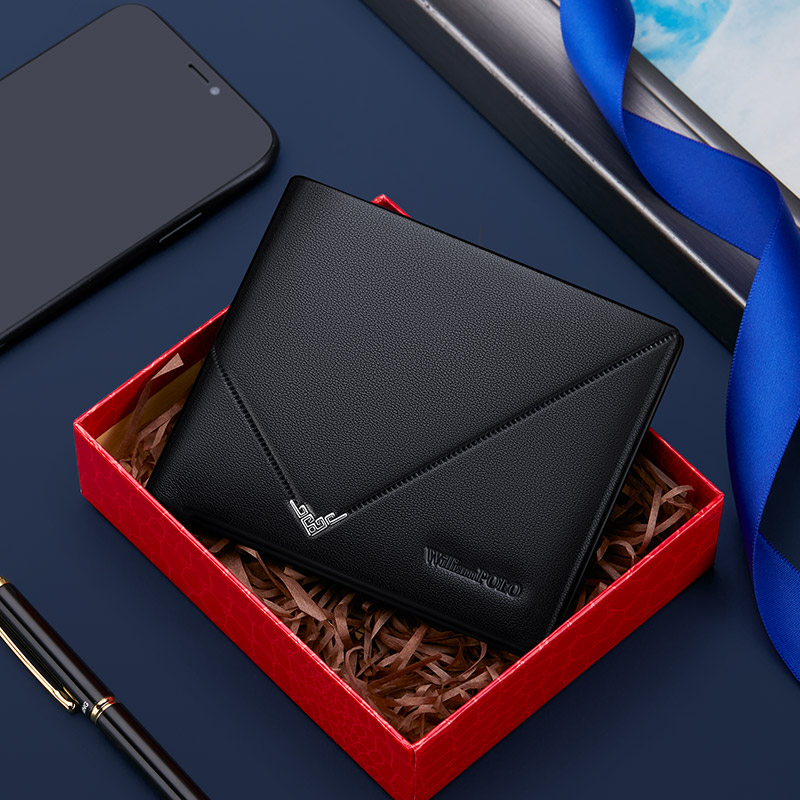 WILLIAMPOLO 2023 Small Men's Wallet Leather Men's Anti THeft Wallet For Card Document Holder Side Purse Male Thin Purse Boy