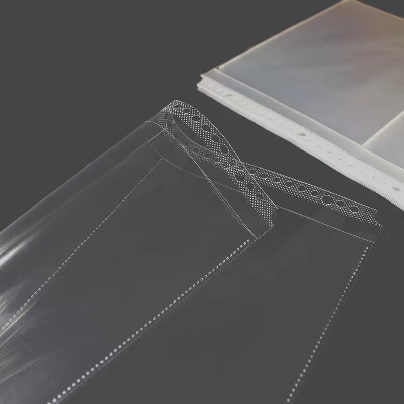 10pcs A4 Transparent new Plastic Punched Pocket Folder Filing Loose Leaf 30 Holes Document 2025 Sheet Protectors Binder Bag Clear Sleeves