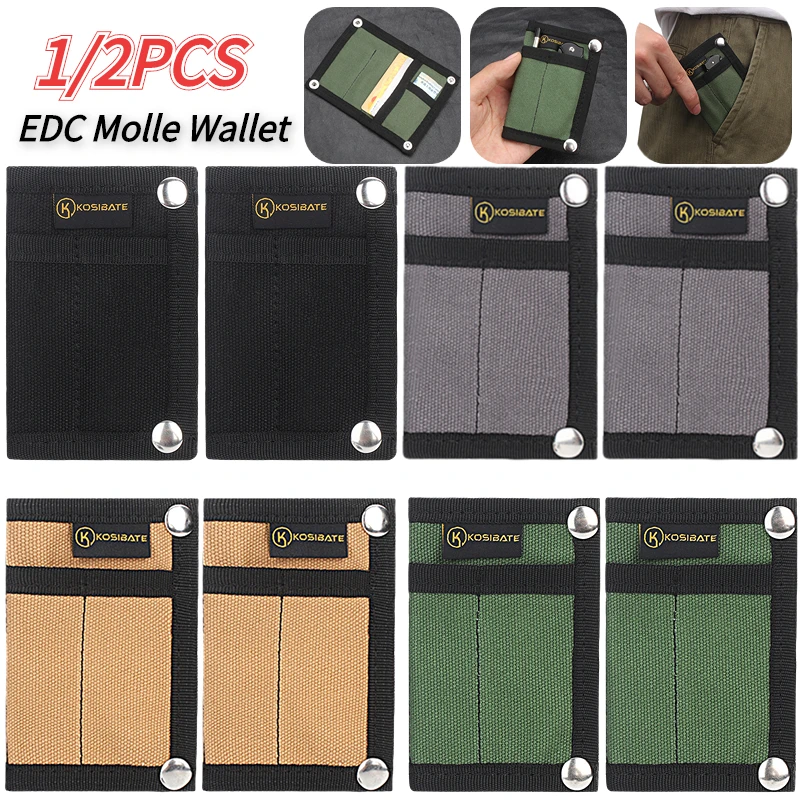 Canvas EDC Storage Bags Canvas Outdoor Tactical Tool Bags Knife Key Case Credit Card Clip Molle Wallet Hanging Waist Fanny Pack