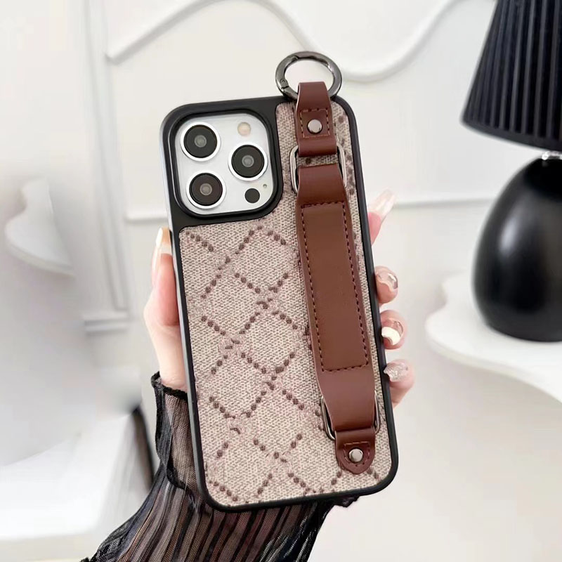 Wrist Strap Designer Phone Case for Apple iPhone 16 Pro Max 15 14 13 12 Samsung Galaxy S24 S23 S22 S25 Note 20 Ultra Luxury PU Leather Lanyard Ba