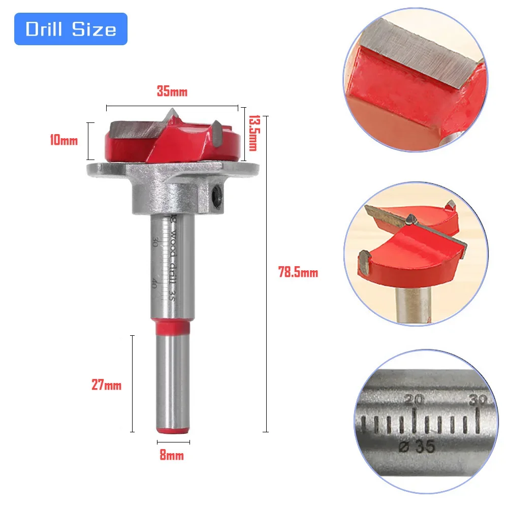 Hinge Jig Drill Guide 35mm Concealed Drilling Guide Tool Woodworking Hole Opener Locator for Door Window Cabinet Carpentry Tools