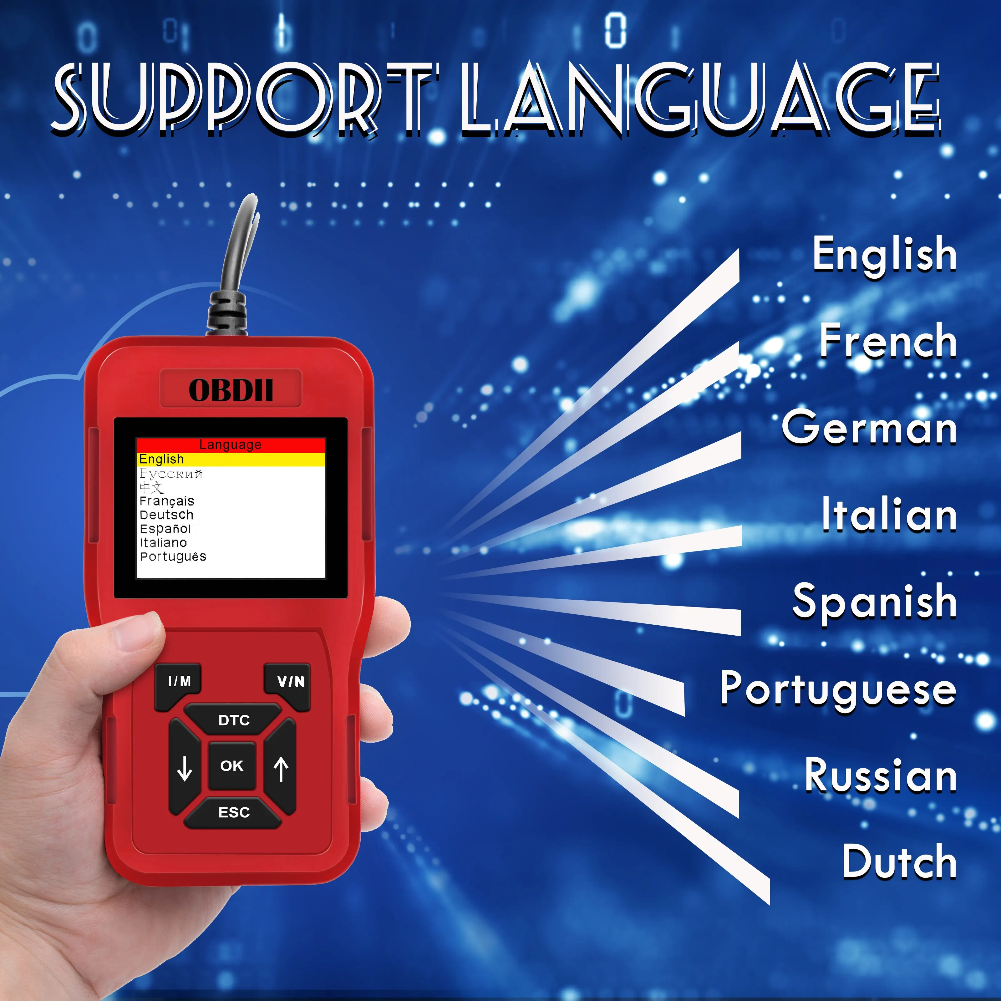 Car Fault Diagnosis Scanner OBD Diagnostic Instrument Car 8Languages Code Reading Card Detector Diagnostic Tool