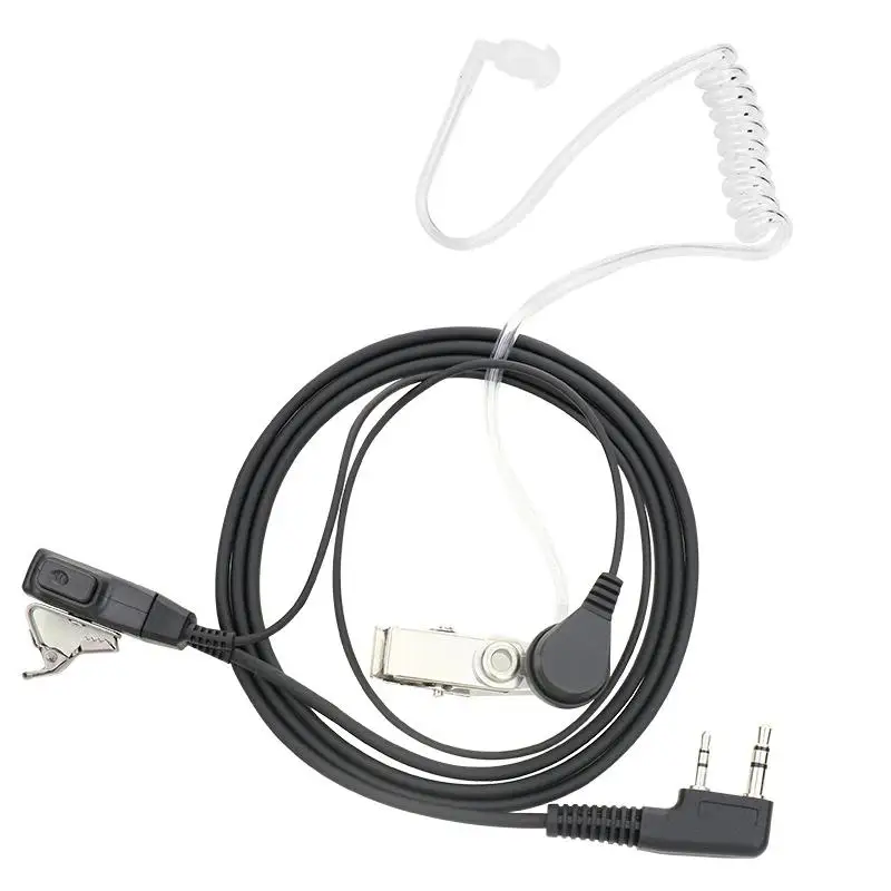 2 Pin PTT MIC Headset Baofeng Acoustic Air Tube Microphone Earphone Earpiece For EMF Anti Radiation Walkie Talkie Radio