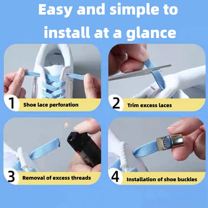 No Dislodging Press Fixed Lock Shoelace Without Tie 2025 Flat Elastic new Laces Sneakers Kid Adult No Tie Shoe Lace Shoes Accessories 8MM