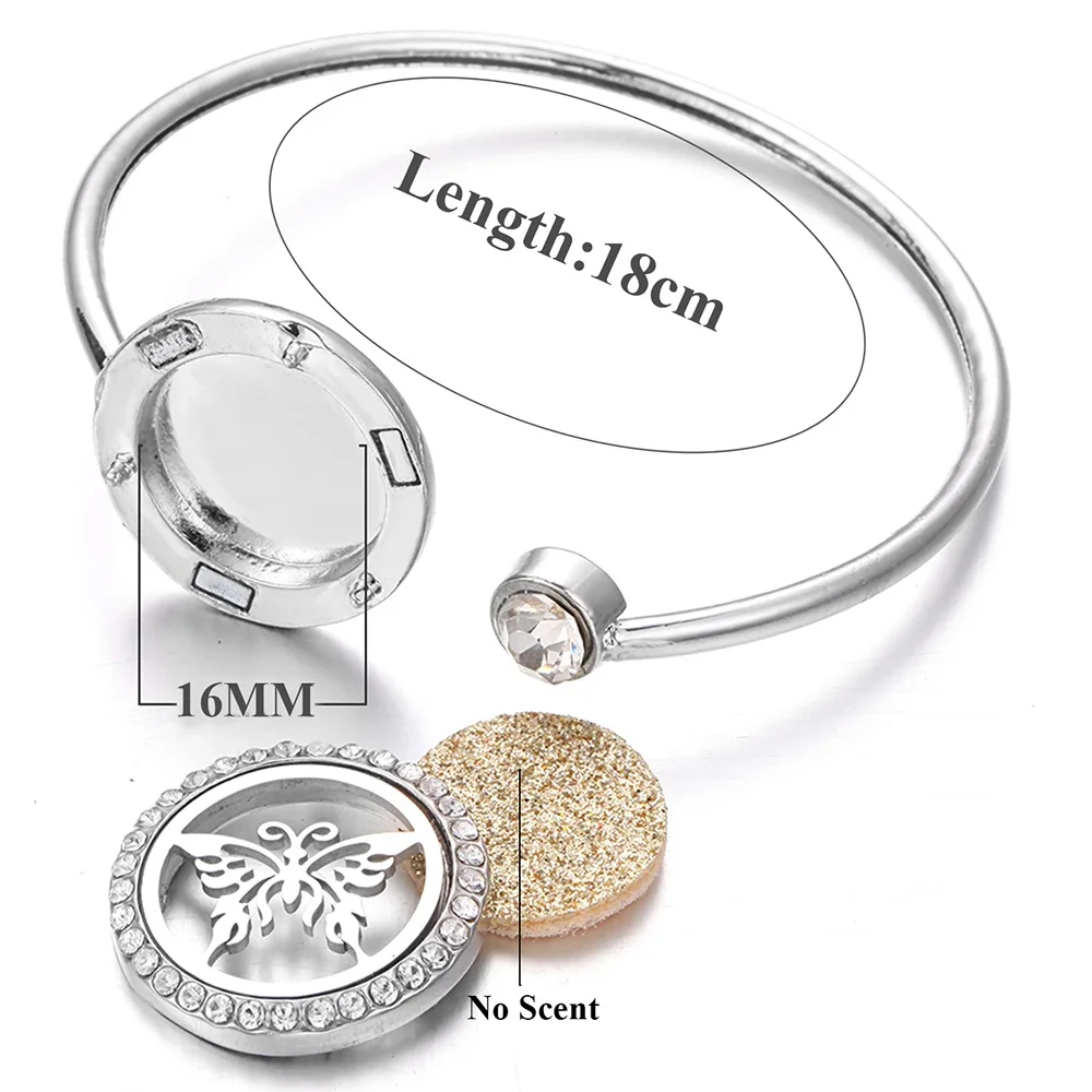 2023 New Aromatherapy Bracelet Diffuser Jewelry Crystal Tree of 2025 new Life Flower Essential Oil Diffuser Locket Bracelet Women Gift