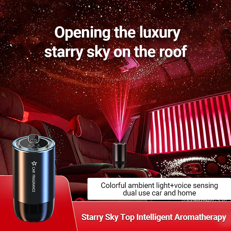 Car Air Refresher with starry projector Car intelligent aromatherapy Home aromatherapy diffuser car perfume home fragrance