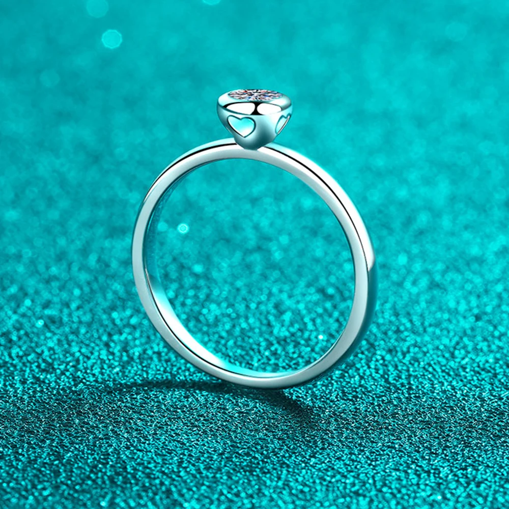 KNOBSPIN D VVS1 Moissanite Rings Round Classic Trendy Women Man Fine Jewelry GRA Certified s925 Sterling Sliver Plated 18k Ring