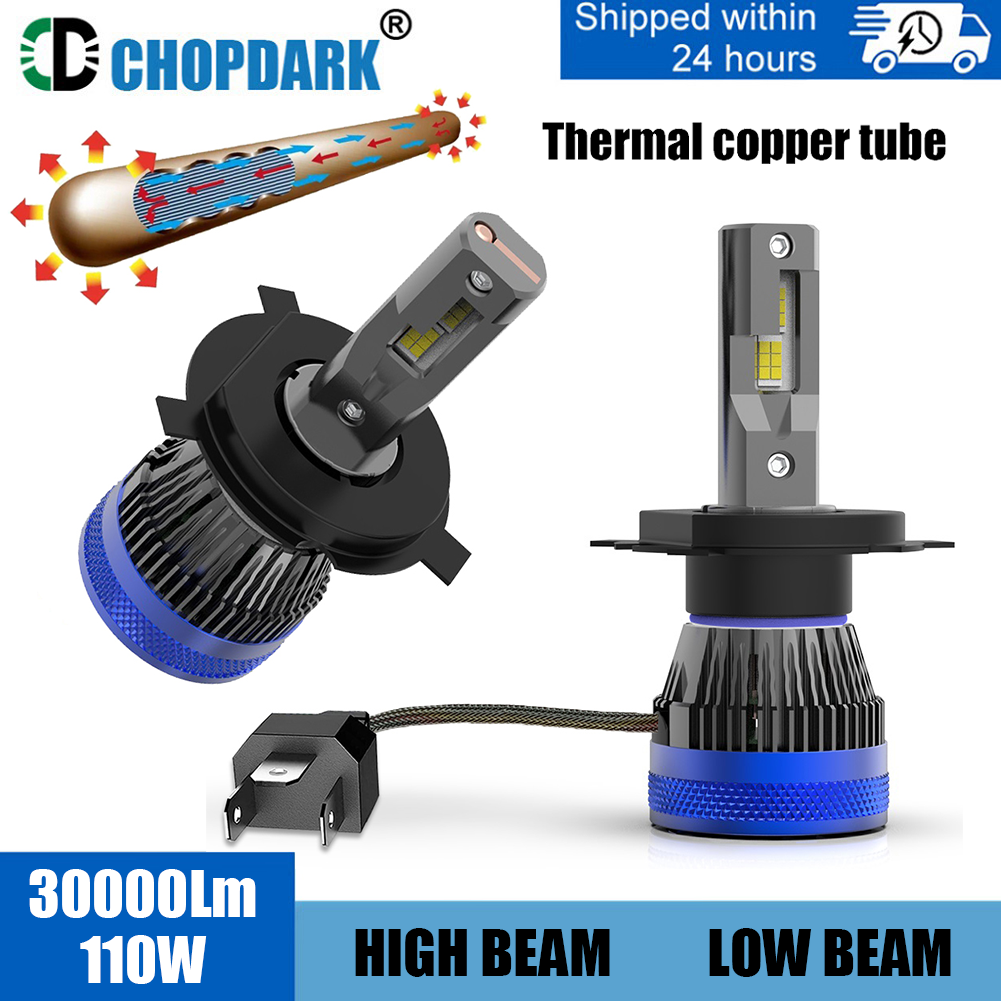 H1 H3 H4 H7 H11 9005 HB3 9006 HB4 H19 9012 H11B H15 9004 hb1 9007 HB5 9003 HB2 Car LED Headlights 30000Lm Bright 2pcs