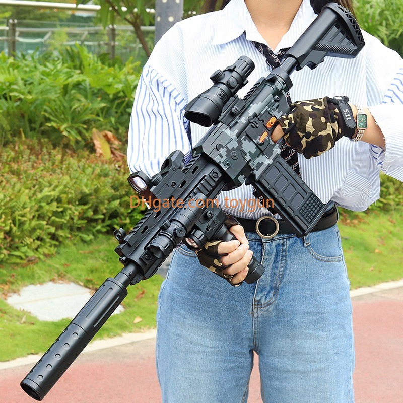 Electric M416 Soft Bullets Toy Gun Detachable Submachine Gun Foam Darts Model Outdoor Cs Pubg Game Prop Look Real Collection Birthday Gifts For Boys F