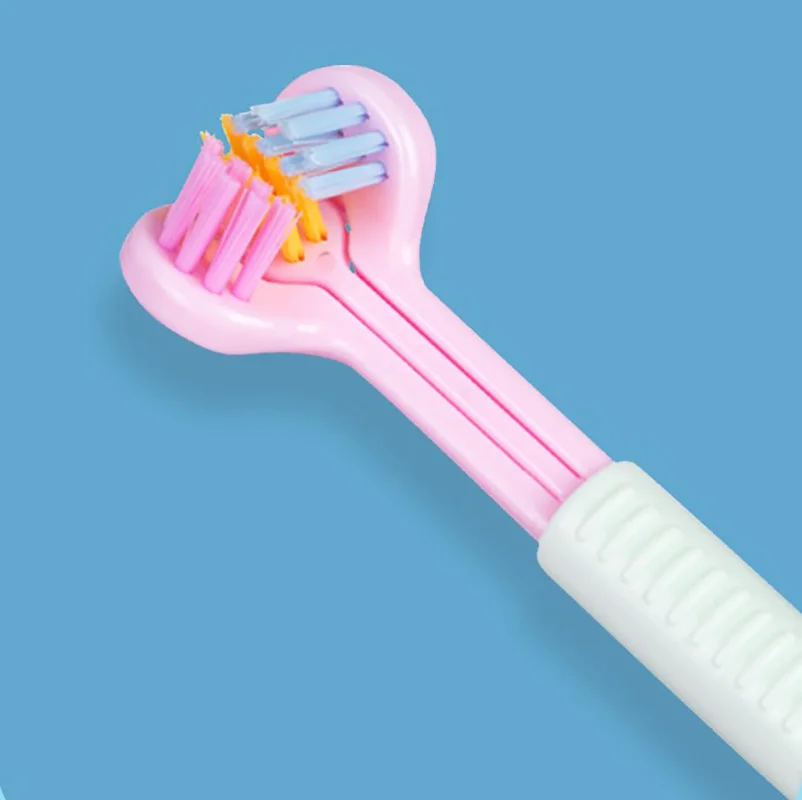 Children Toothbrush Kids 360 Degree 3 Sides Deep Oral Cleaning Teeth Soft Bristle Brushteeth Cleaner Boy Girl Teeth Care 4-12yso