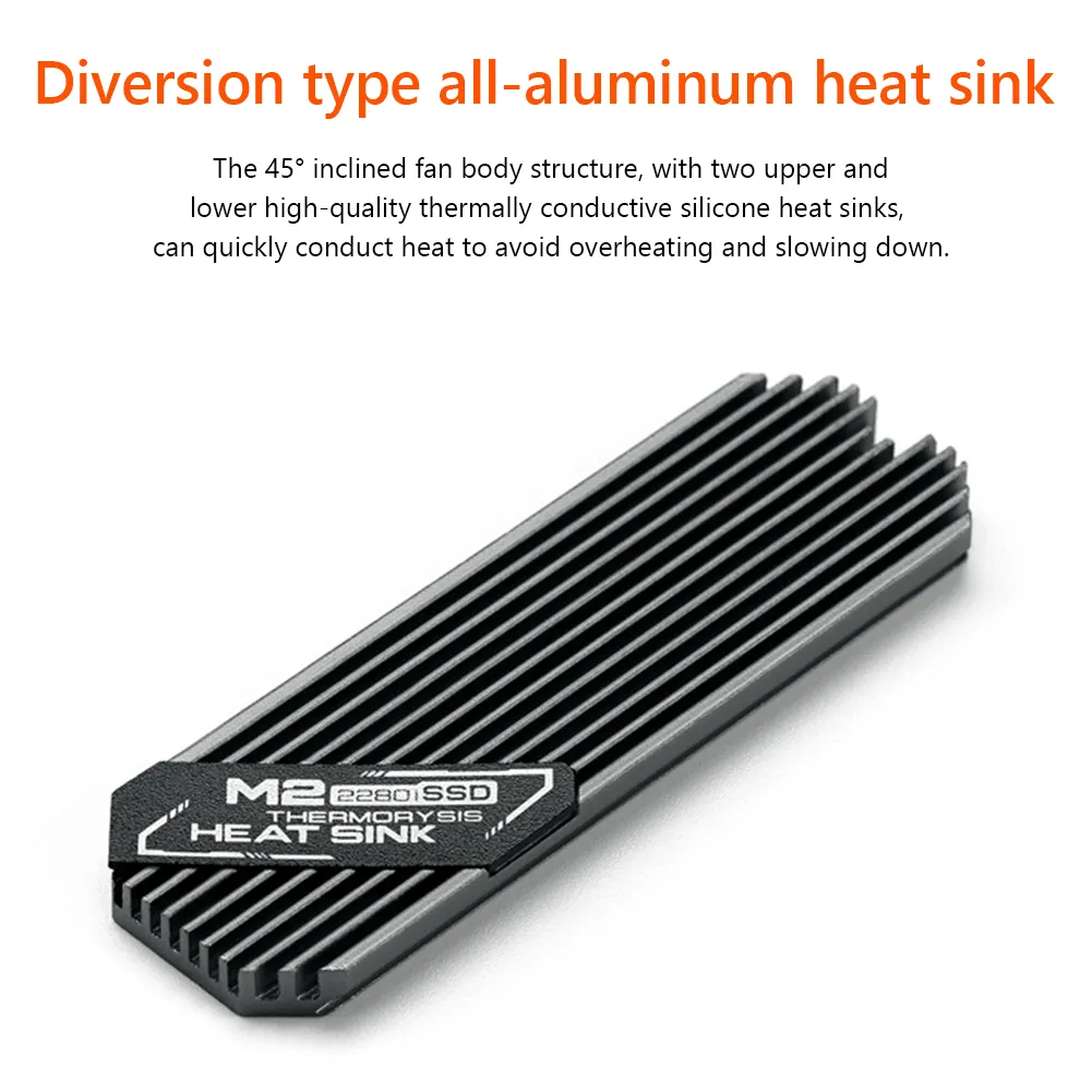 M.2 SSD new NVMe Heat Sink M2 2280 Solid State Hard Disk Aluminum Heatsink Gasket Cooler Cooling Thermal 2025 Pad PC Accessories