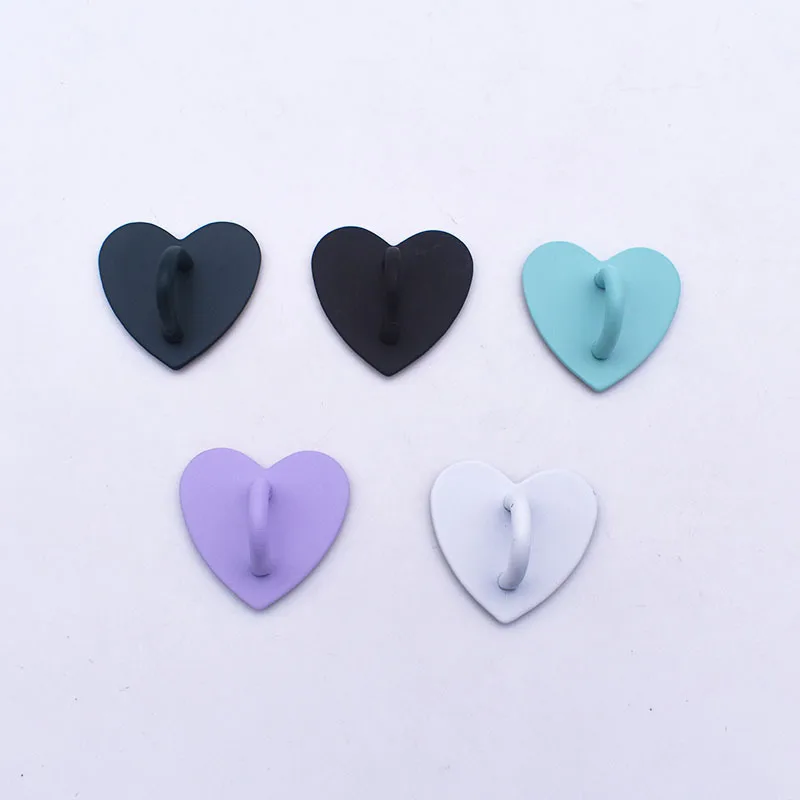 Kawaii Adhesive Metal Heart Phone Charm new Holder Mobile Phone Case Finger 2025 Ring Stand Hooks Buckle Charms Clasp Accessories String