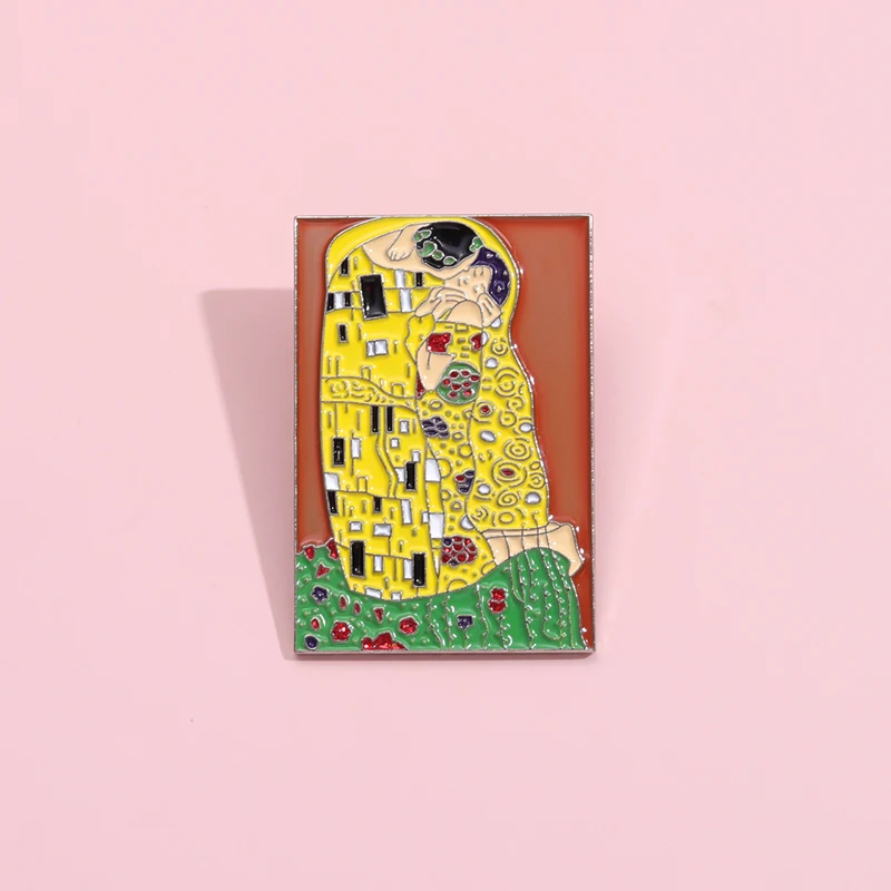 The Kiss - Gustav Klimt Enamel Pin Art Oil Painting Brooches Lapel Badges Backpack Jewelry Gift For Passionate About Art Friends
