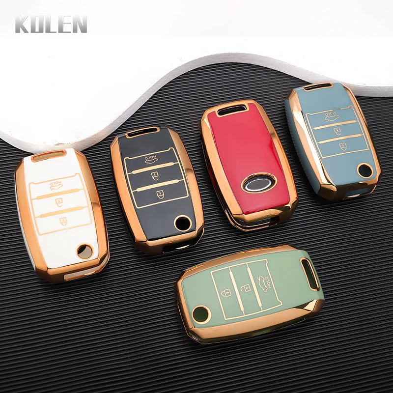 TPU Car Flip Key Case Cover 2025 Shell Fob For new KIA RIO 3 K2 K3 K4 K5 Sportege Picanto Optima Soul Ceed Sorento Forte Stinger Cerato