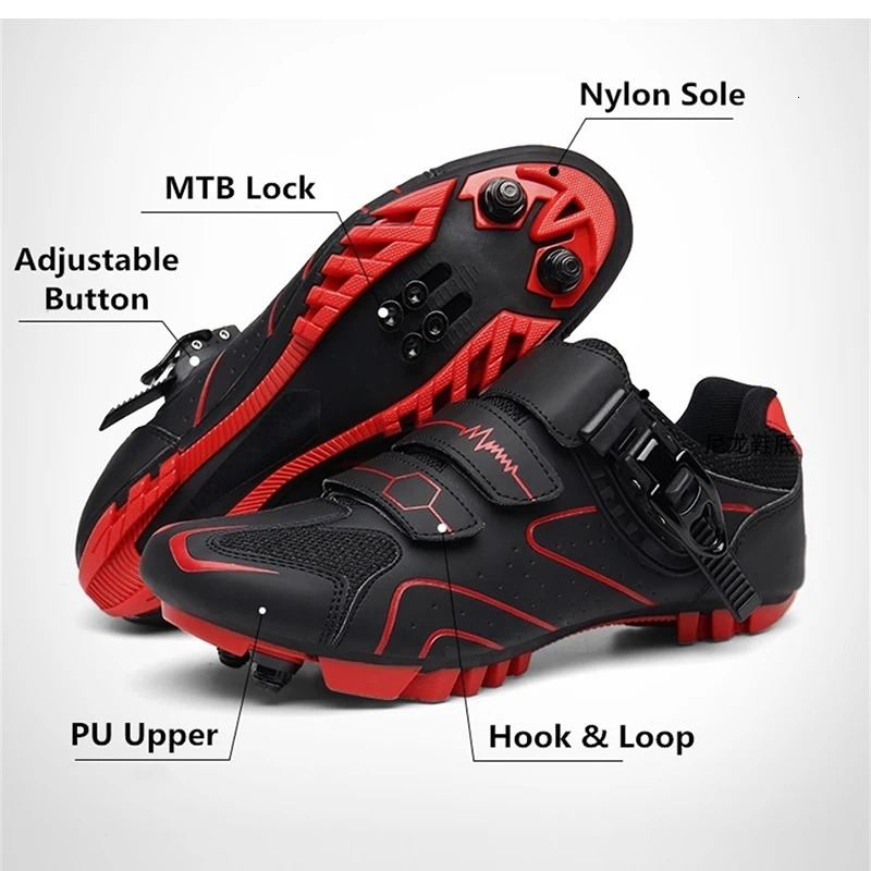 Mountain Bike Shoes Mens Cycling Shoes MTB Shoes Quick Ratchet Buckle Compatible with SPD System Pedal for Indoor and Outdoor Mo 240523