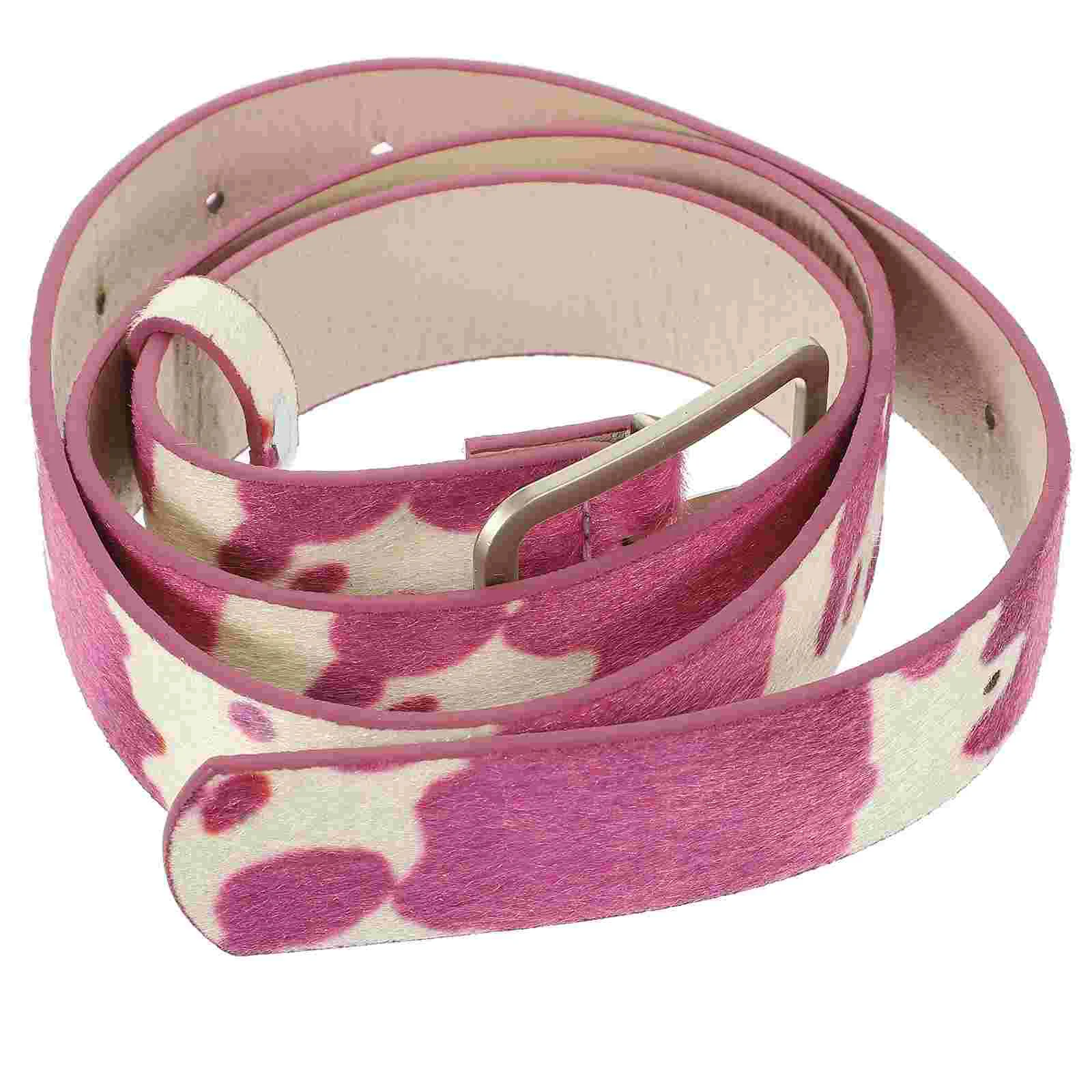 Cow Print Belt Adjustable Pants Belt Western Belt Women Animal Print Belt for Women