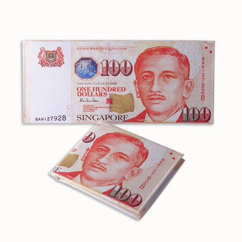 2024 Creative Currency Money Clip Print Card Wallet 2025 Storage Package PU Canvas Dollar Euro Ruble Shape Compartment new Coin Purse Bag