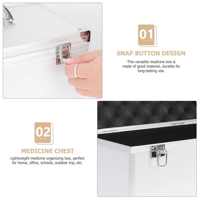 Toolbox Household Medicine Organizing Case Cabinet Portable Aluminum Hard Multi-Purpose Tool Boxes For Trucks Office Home