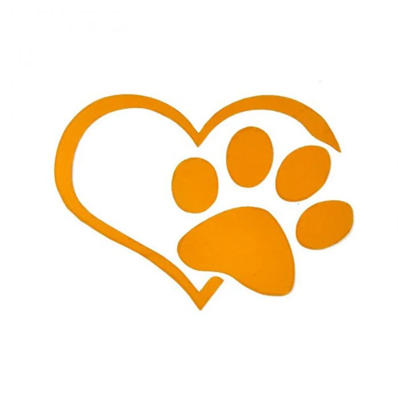 Love Heart Dog Paw Footprint Highly Reflective Sticker for Car Window Bumper Night Driving Warning Sign Reflector Animal Decal