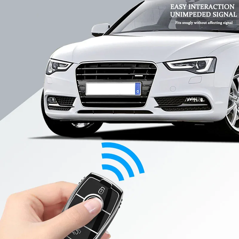 TPU Car Remote Key Case Cover Shell for Mercedes Benz A C E S G Class GLC CLE CLA W177 W205 W213 W222 X167 AMG Auto Accessories