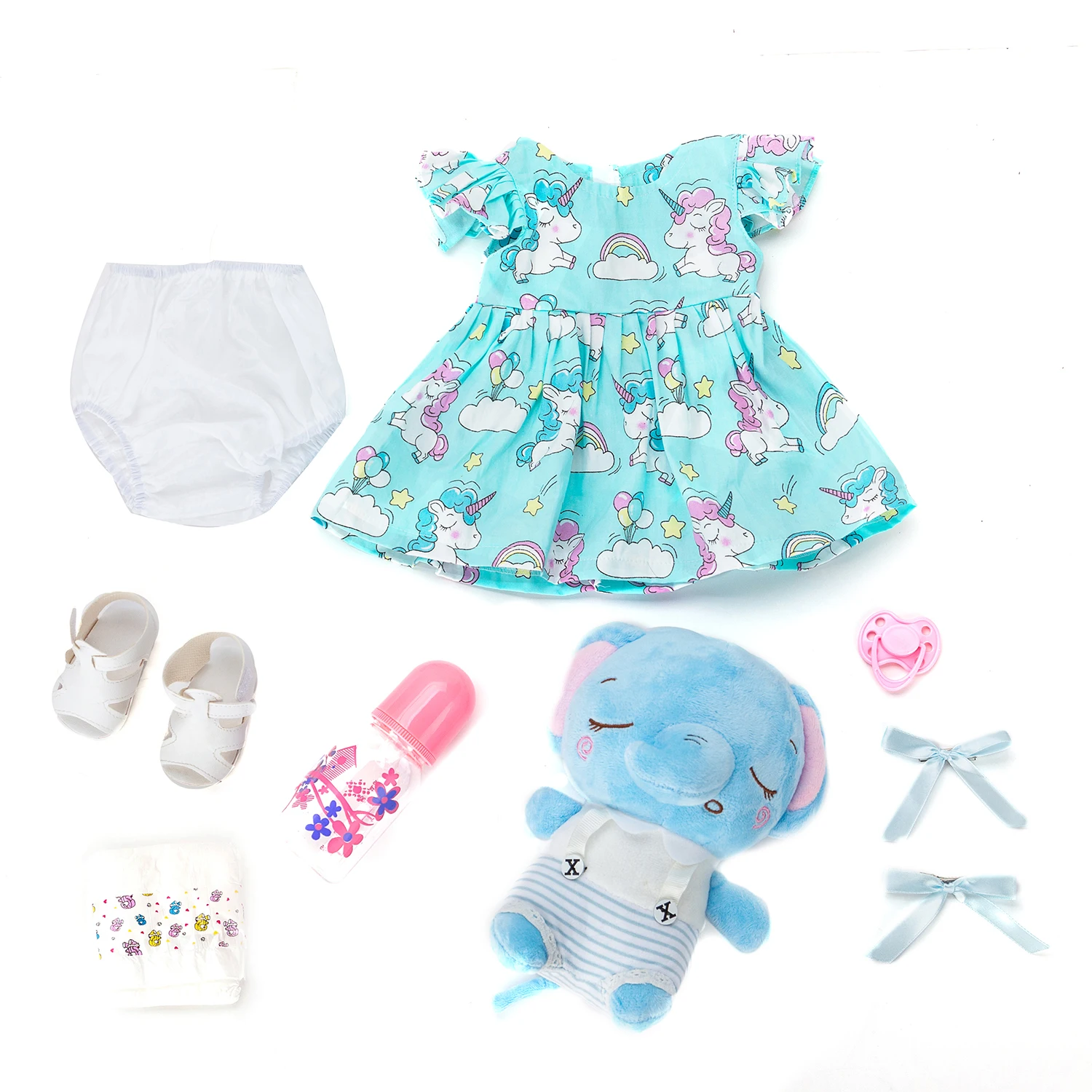 Baby Reborn Doll Girl Elephant 55cm Silicone Body Can Take Bath Gift For Children