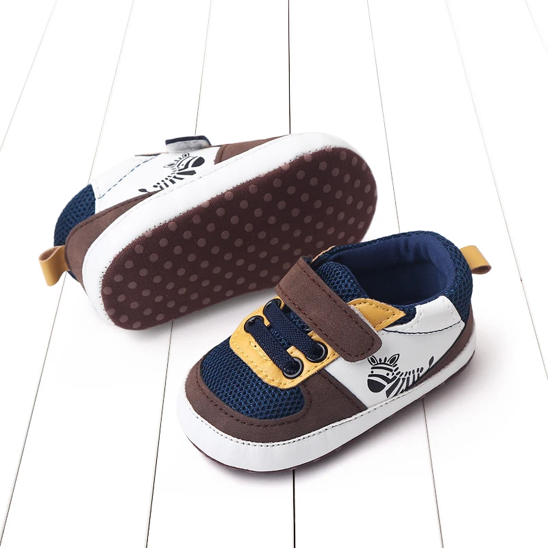 Newborn Baby Boy Shoes Soft Sole Crib Shoes Warm Anti-slip Sneakers Toddler Casual Flats Breathable Mesh Infant Walking Shoes