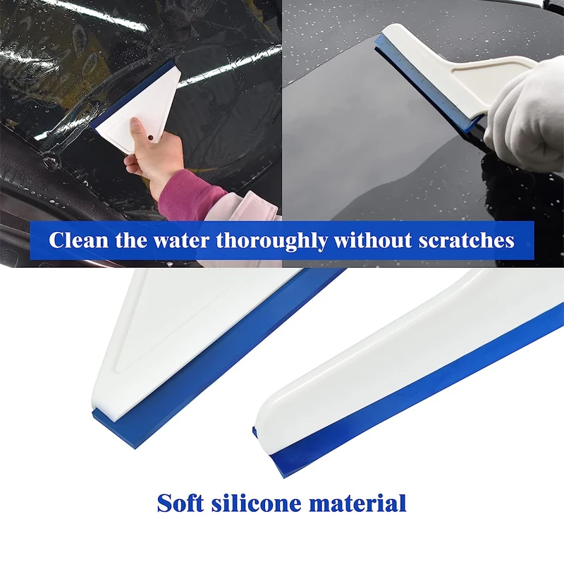 1Pc Window Tint Tools Car Window Squeegee Glass Cleaner Silicone Water Blade Side Wiper Swiper Water Remover Glass Scraper
