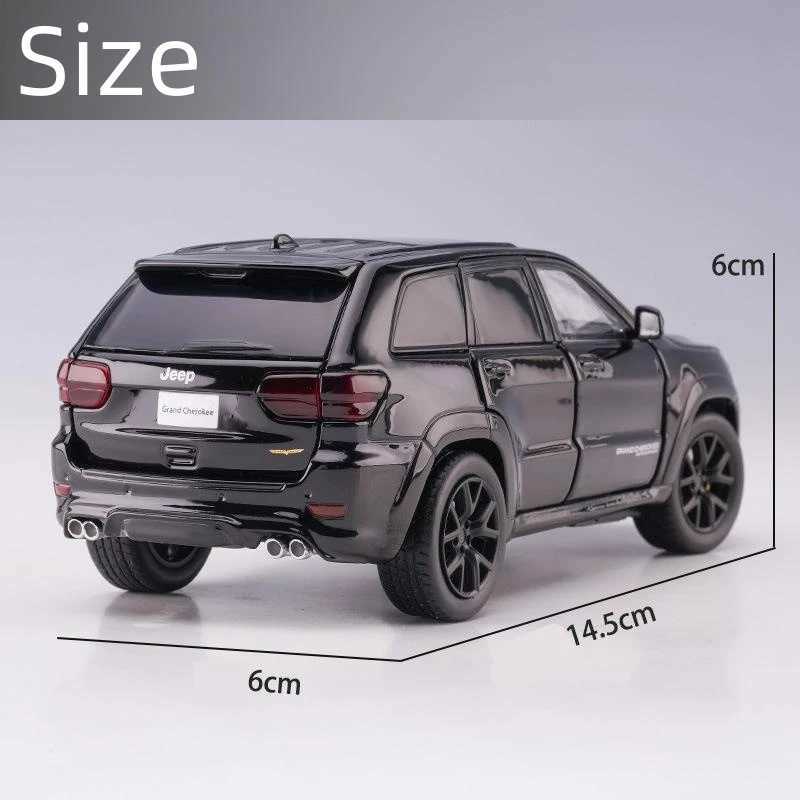 Diecast Model Cars 1/32 Jeep Grand Cherokee Speedway Hawk JACKIEKIM Diecast Mini Toy Model SUV Car Sound and Light Series Gifts T240524