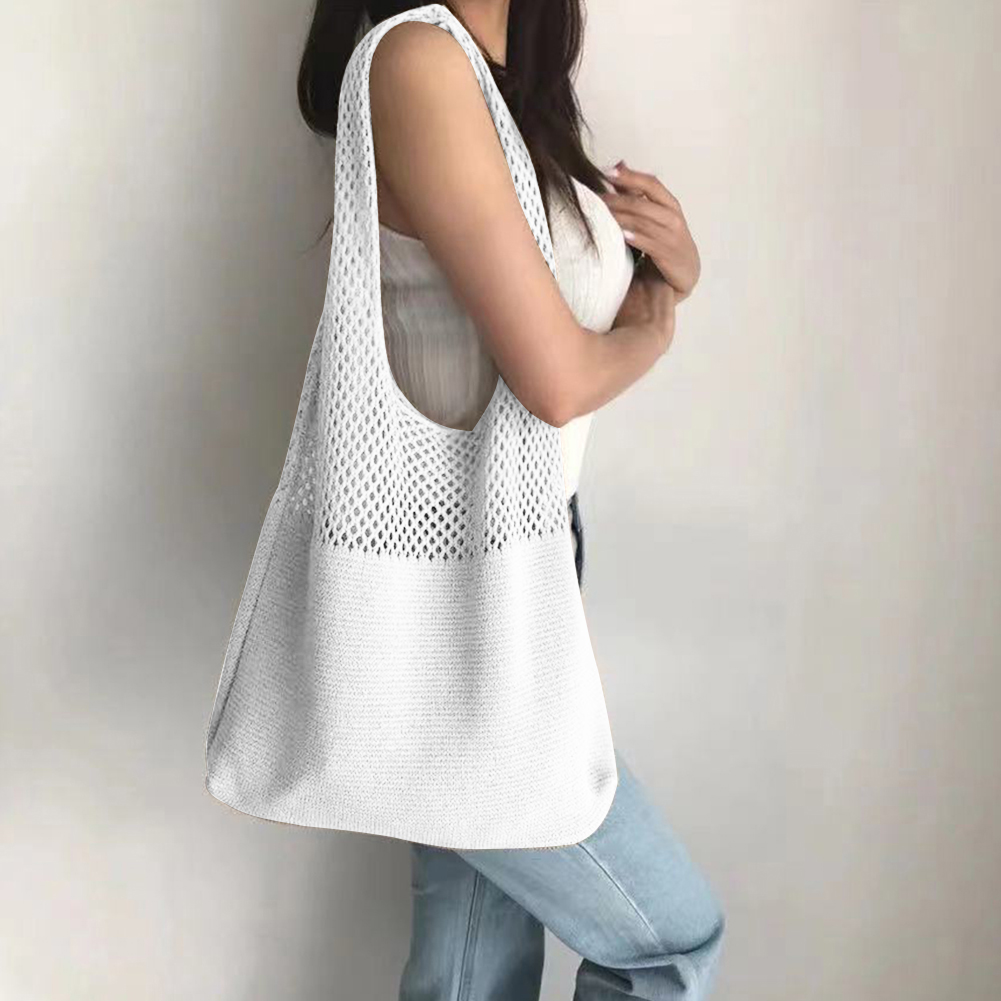 Summer Beach Party Handbags Purses Shopper Sac Satchel Female Vintage Hollowed Out Knitted Beach Bag Women's Shoulder Bag Totes