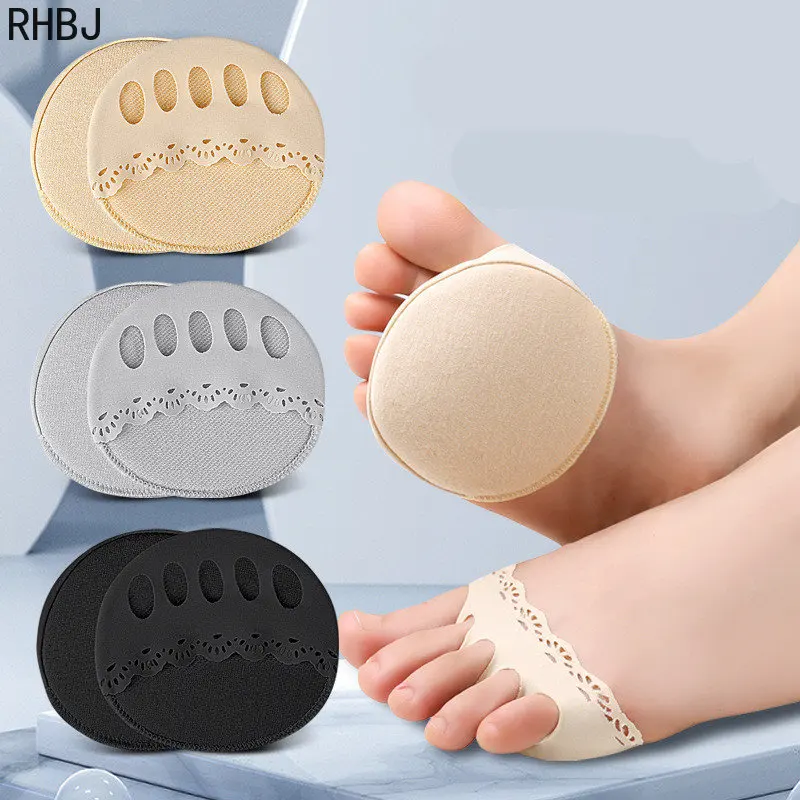 RHBJ 2pcs/set Five Toes Forefoot Pads for Women High Heels Half 2025 InsolesSilicone Insoles new Gel Insoles Breathable Foot Care Tool