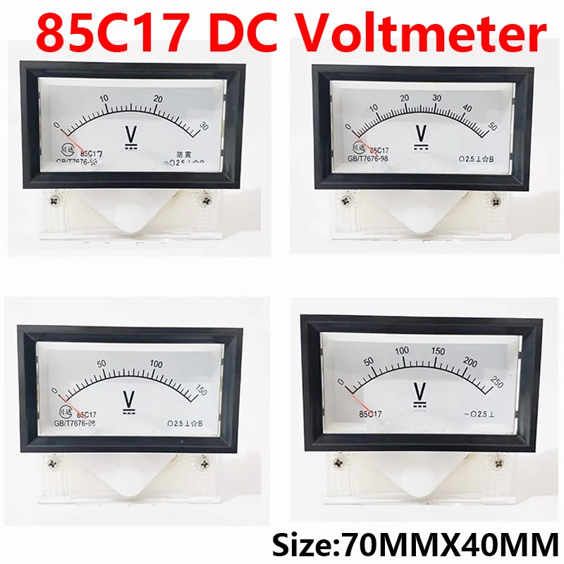 85C17 5V 10V 15V 20V 30V 50V 100V 250V 300V 450V 1000V DC Panel Meter Voltmeter for Voltage Testing