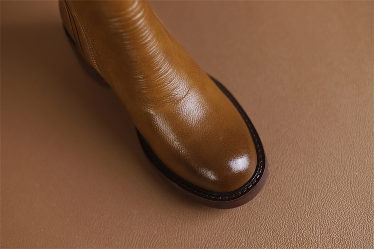 Winter 2026 Shoes Autumn Leather Short for Women Round Toe Chunky Zipper Ankle Boots Female Platform Heel Platm dh1102627460