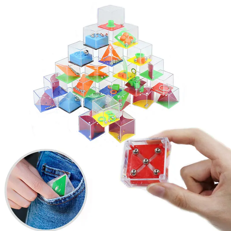 3D Maze Transparent Puzzle Speed Mini Cube Rolling Ball Game Children Brain Teasers Party Gift Training Toy