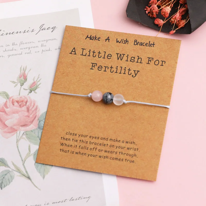 Fertility new 2025 Bracelet Snowflake Obsidian Pregnancy Bracelet Rose Quartz Bead Bracelet Fertility Jewelry for Fertility Gift