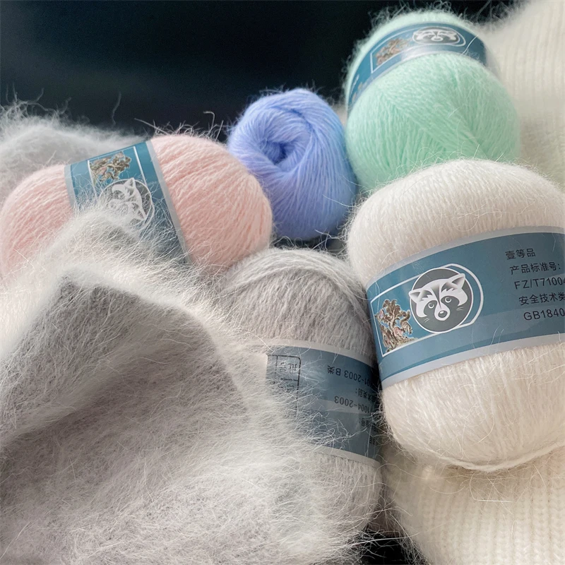Mink Fur Yarn for new Yarns for Knitting and Crochet 2-Ply Lace T Shirt Yarn for Hand Knitting Needlework 1 2025 Skein 340 M 50+20g