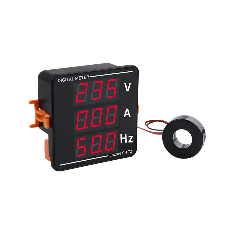 Three Display Digital Display Meter Current Voltage Hertz Ammeter 72*72mm V A HZ