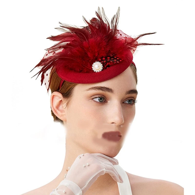 Elegant Fascinator Hat Pillbox Hat for Women Cocktail Tea Party Headwear Exquisite French Fascinator for Wedding