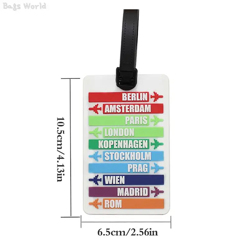 Portable PVC Luggage Tag Suitcase Identifier Label Baggage Boarding Bag Tag Name ID Labels Privacy Luggage Labels for Travel Bag