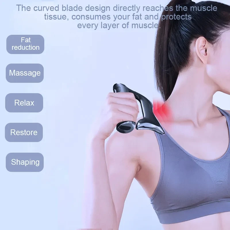 3 Levels Electric Guasha Scraper EMS Muscle Therapy Massager IASTM Massage Tool Adjustable Speed Deep Muscle Fascia Massager