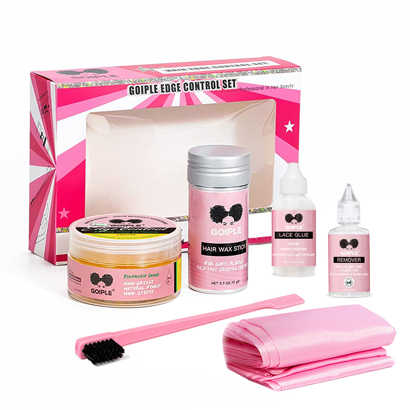 GOIPLE Edge Control Gel Black Women Frizz Fixed Wax Stick Lace Front Wig Glue Waterproof Bond Adhesive Remover Hair Styling Kit