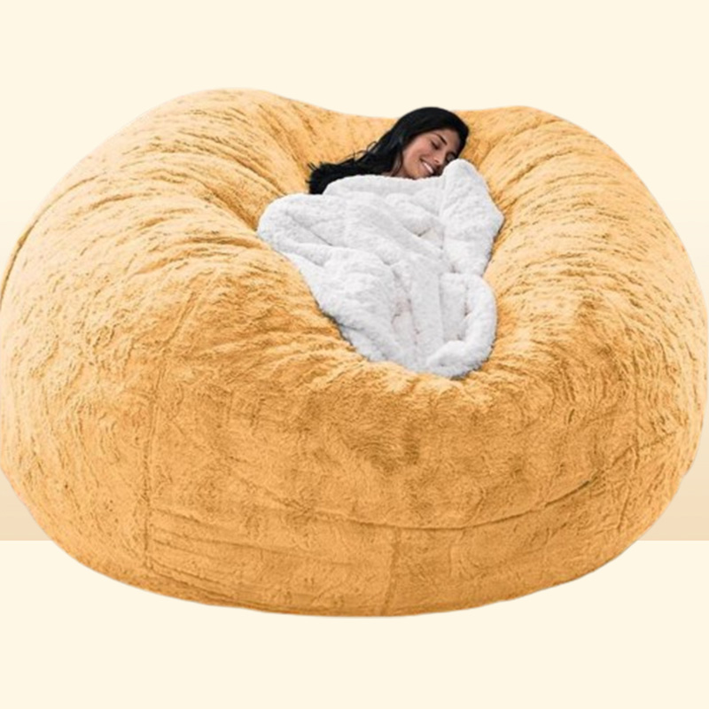 Chair Ers Super Large 7Ft Nt Fur Bean Bag Er Living Room Furniture Big Round Soft y Faux Beag Lazy Sofa Dh7Gj9904958