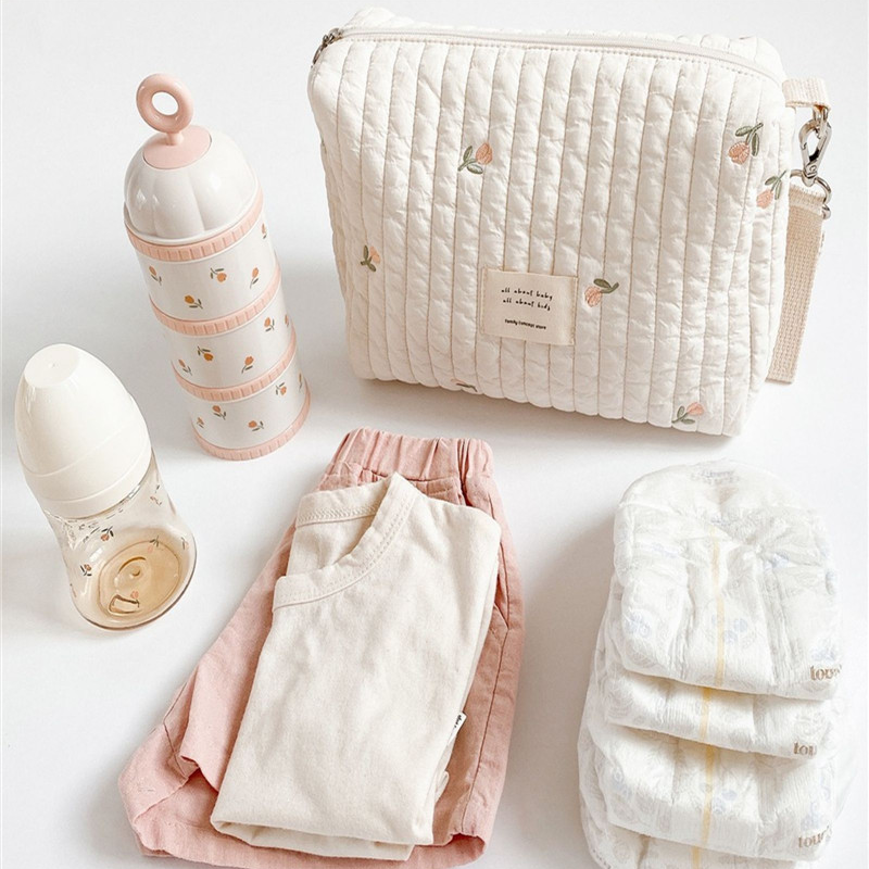 Bear Embroidery 2025 Baby Nappy Bag Stroller Diaper Caddies Bags Portable Nappies Storage Toiletry Organizer new Mommy Bag for Mom