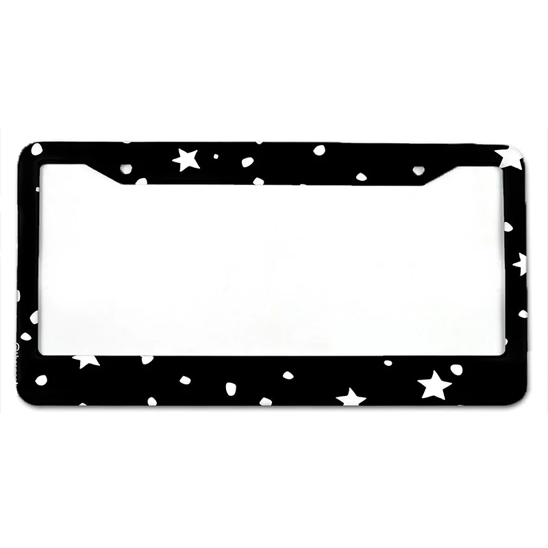 Starry Sky Pattern American Standard Aluminum Alloy Car License Plate Cover Car Accessories Waterproof License Plate Cover