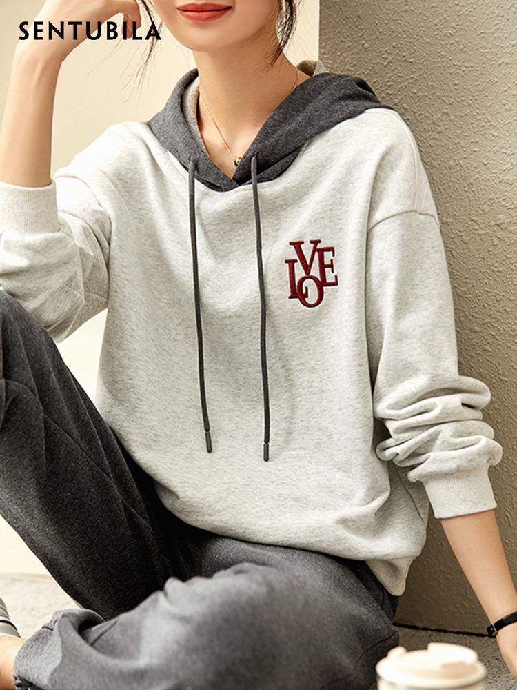 Sentubila Sports 2025 Hoodies Tracksuit Women Two Piece Pant Set new 2024 Spring Casual Long Sleeve Sweat Suit Sweatpant Matching Sets