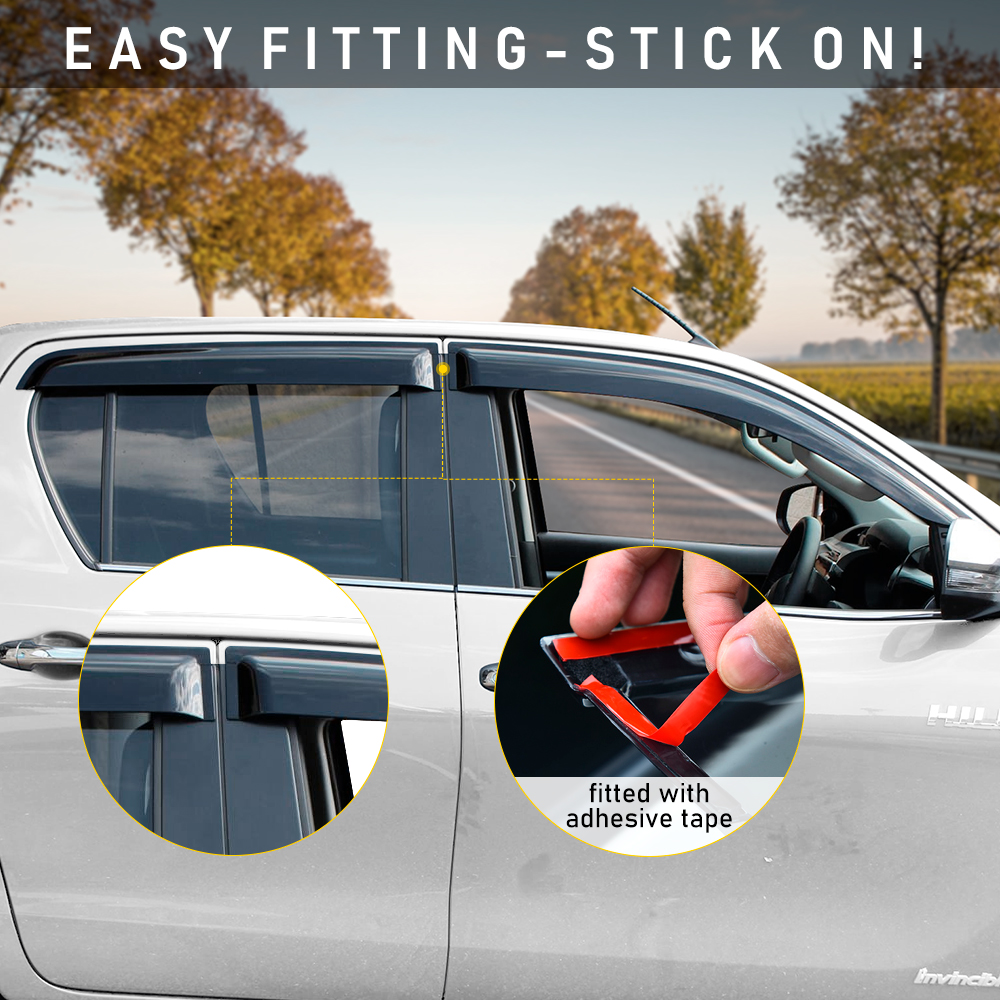 Window Visor Sun Rain Deflector Guard For Toyota Hilux 2021 2022 2023 2024 Double Cabin Car Accessories