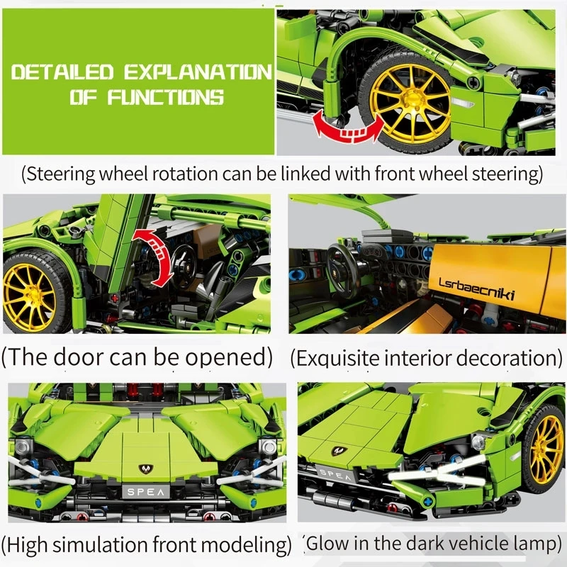 High Tech Racing Car Lambor Sian FKP 37 Building Blocks Compatible With 42115 Technical Bricks Set Toys Childrens Birthday Gifts