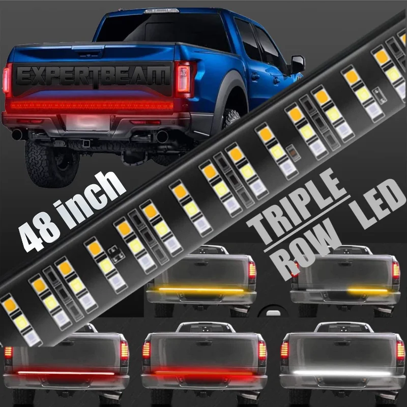 Tailgate Light Bar Car Rear LED Trunk Additional Stop Light Strip Auto Turn Signal Flexible Tailgate Luggage Warnning Lamp